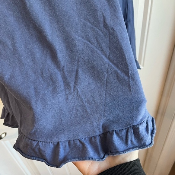 NWOT Isaac Mizrahi Live! Scoop Neck Curved Ruffle Hem Knit Top M Medium Blue - Picture 8 of 14